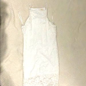 White lace halter dress